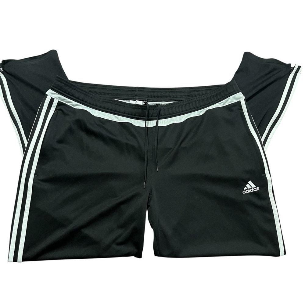 Adidas Three Stripe Unisex Size XXL Black White Track Pants Athletic Streetwear